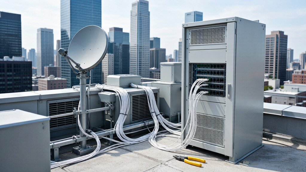 Rack-mount fiber optic cabinets and patch panels